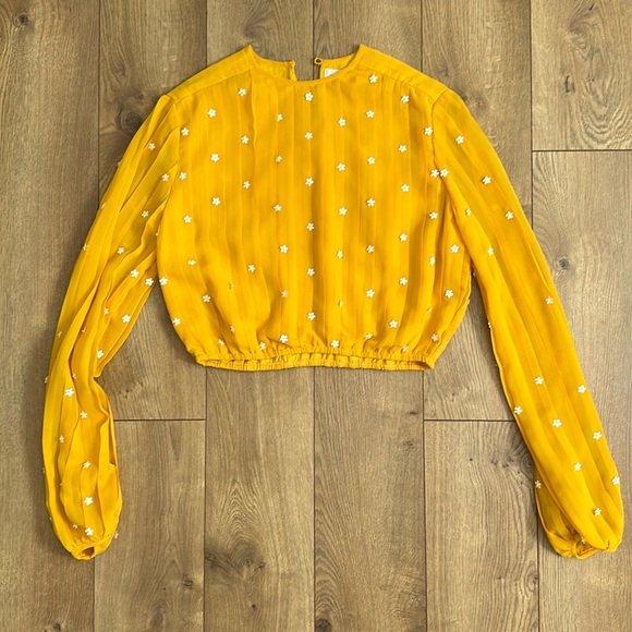 Beach Riot Yellow Floral Appliqué Top - Picture 1 of 3